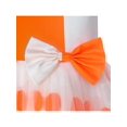 thumbnail image 5 of Girls Dress Bow Tie Orange White Color Contrast Sundress 10, 5 of 7