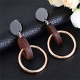 thumbnail image 3 of Pendientes redondos geométricos de madera para mujer, aretes antialérgicos con forma de gota, 3 of 5