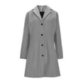 thumbnail image 6 of Dwralegc Pea Coats for Women Casual Single Breasted Outerwear Coat Stand Collar Trench Wool Jackets Dress Balck Peacoat with Pockets Dark Gray 2XL, 6 of 7