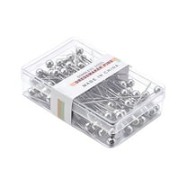 100 Pcs Sewing Pins for Fabric,Straight Pins with Glass Ball Heads,Multicolor Corsage Stick Pins for Dressmaker(Silver)