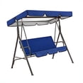 thumbnail image 3 of Columpio Wosthever para 3 personas cubierta de asiento y dosel azul, 3 of 6