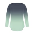 thumbnail image 4 of Long Sleeve Tops For Women Gradient V Neck T Shirts Casual Pullover Blouses Fall Tunic Top Clothes Green XL, 4 of 4