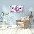 thumbnail image 3 of Modern Canvas Wall Art Home Decor Wall Art Painting Purple Flowers Art Wood Inside Framed Ready to Hang (12InchX16InchX3), 3 of 6