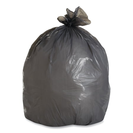 Boardwalk Linear Low Density Industrial Trash Bags  33 gal  1.3 mil  33 x 39  Gray  100/Carton -BWKG3339G