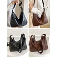 thumbnail image 5 of Deago Hobo Bags for Women Soft Foldable Vegan Leather Shoulder Handbag Stylish Slouchy Tote Purses (Black), 5 of 8
