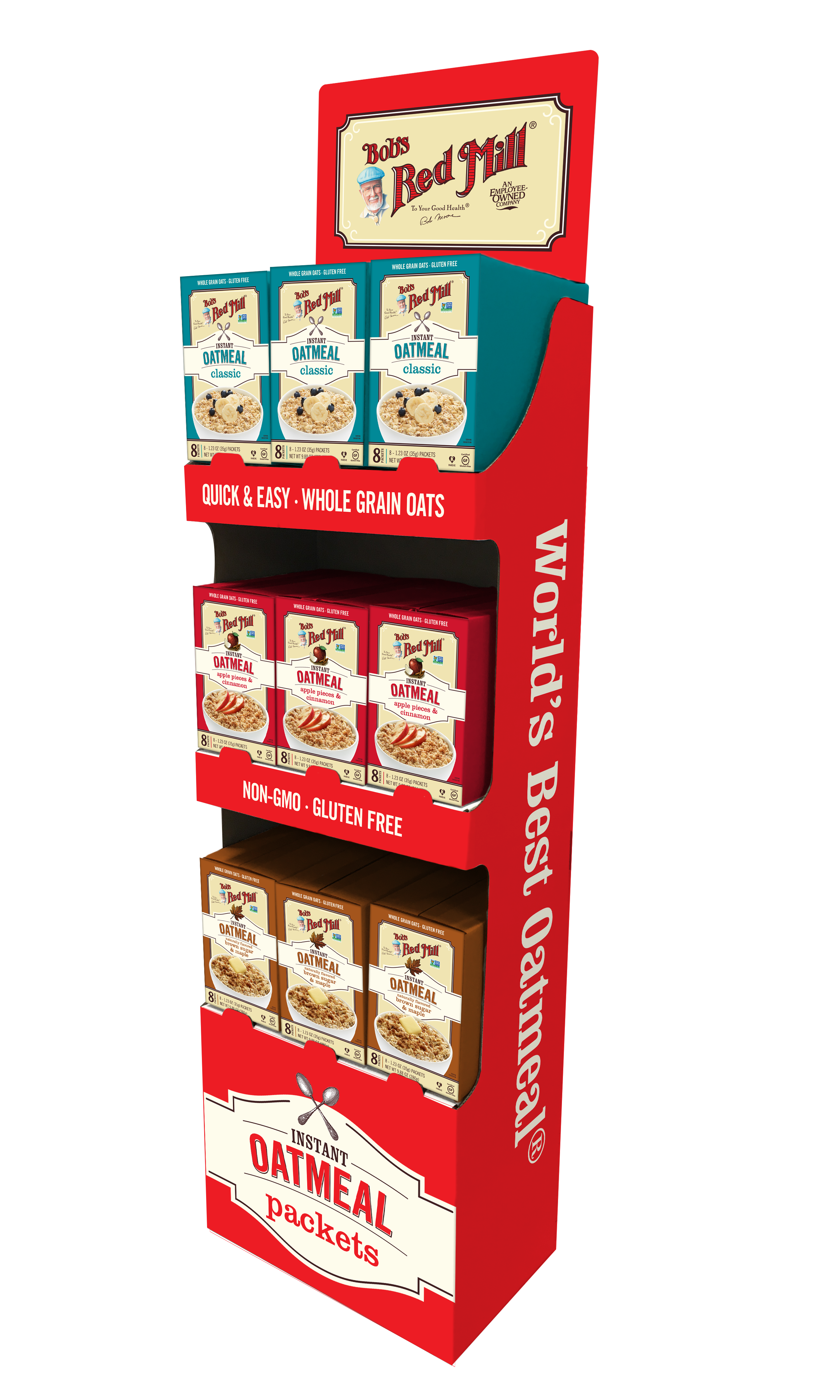 Bob's Red Mill GF Instant Oatmeal Packet Display (Apple Pieces