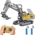 thumbnail image 2 of Juguete excavador de control remoto para niños de 6 a 12 años, los mejores regalos de cumpleaños para niños de 4 a 7 8 9 10 11 años, juguetes de construcción RC con pala de metal, luces, sonidos de 2,, 2 of 4