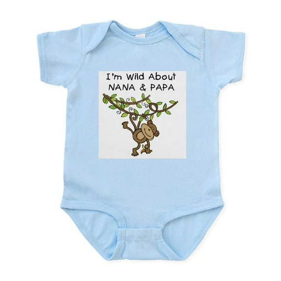 CafePress - Wild About Nana & Papa Infant Bodysuit - Baby Light Bodysuit, Size Newborn - 24 Months