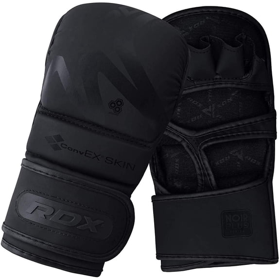 RDX MMA Hybrid Sparring Gloves, Maya Hide Leather, Ventilated Open Palm, Padded Mitts for Kickboxing, Muay Thai, Bag & Pad Training for Men, X-Large
