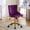 Dark Purple, variant on Dark Purple Armless Home Office Desk Chair with Gold Base/Wheels, Small Cute Vanity/Makeup Chair with Back for Bedroom, Upholstered Adjustable Rolling Swivel Nail Chair for Women/Girls