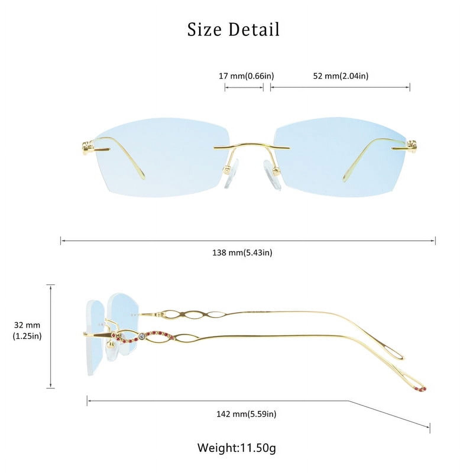 LifeArt Pure Titanium Frame Glasses/Blue Light Blocking Reading Glasses, Reduce Eyestrain, Stylish for Men and Women(Gold,+3.50 Magnification)