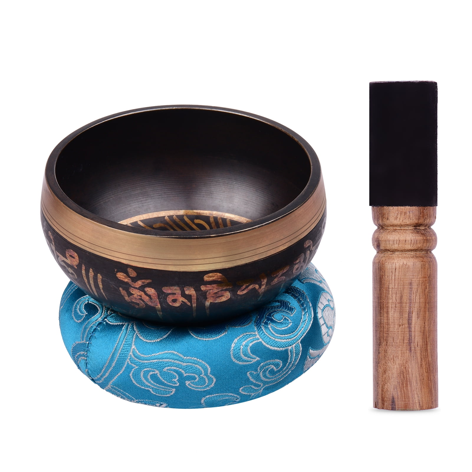 Tibetan Singing Bowl Set 3.2 inch Perfect resonance Meditation Yoga & Chakra Healing Handmade Bowl with wooden Striker for Healing and Mindfulness 