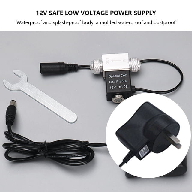 Válvula solenoide de CO2 para acuario, válvula magnética eléctrica DC12V para pecera de acuario Sywqhk Libre de BPA