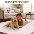 thumbnail image 3 of KoshiMe 4'x6' Area Rugs for Living Room, Machine Washable Rugs Non-Slip, Low Pile Soft Print Pattern Western Rug for Bedroom, Dining Room, Office, Light Pink, 3 of 9
