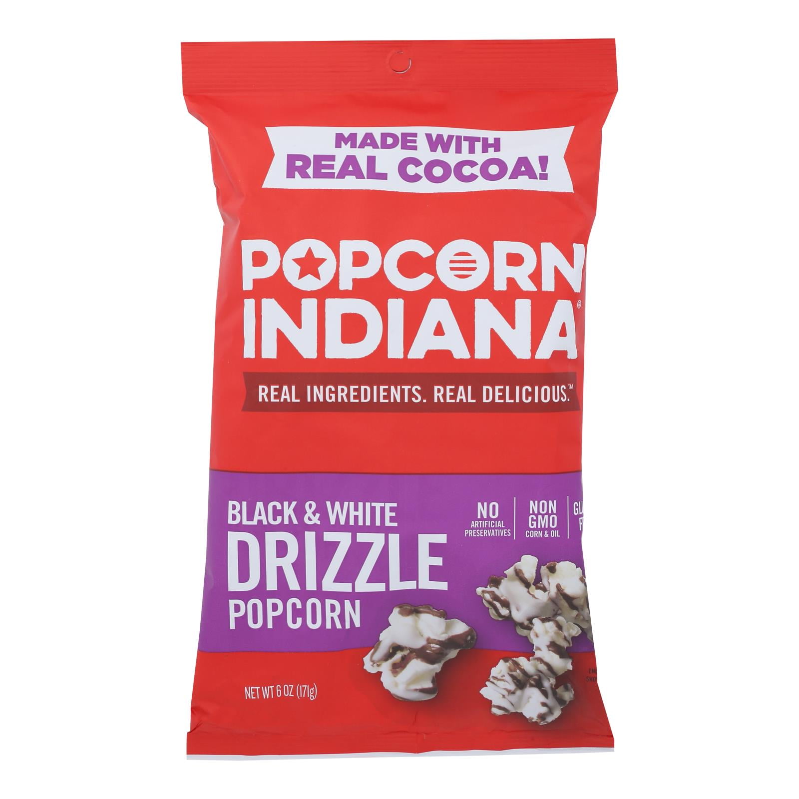 Popcorn Indiana Drizzled Kettlecorn Black & White Case of 12 6 oz