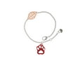 thumbnail image 2 of Delight Jewelry Acrylic Small Paw Maroon - Rose Goldtone Leaf Delicate Bracelet, 6.25+1.75", 2 of 4