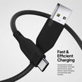 thumbnail image 3 of Powertek USB-A to USB-C (Type-C) Charging Cable, Carbon Design Texture, 6 ft, Black, 3 of 7