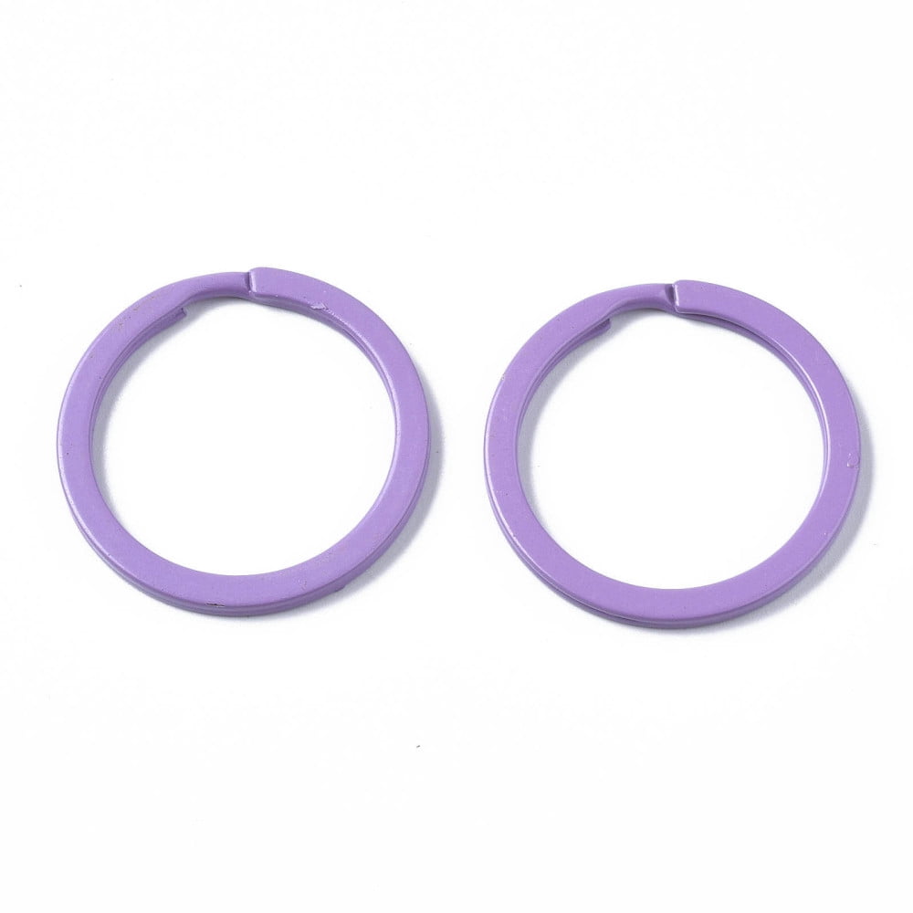 200pcs Spray Painted Iron Split Key Rings Keychain Clasp Findings Ring Mixed color 30x2mm Inner Diameter: 24mm DIY