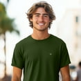 thumbnail image 3 of Dalix Lil Smile Embroidered Cotton Tee Lightweight Jersey Mens in Olive XL X-Large, 3 of 5