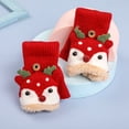 thumbnail image 1 of Guantes navideños de otoño e invierno para niños, de medio dedo, con ambiente festivo, de terciopelo grueso y cálido, para niños y niñas, juego de cinco dedos, 1 of 6