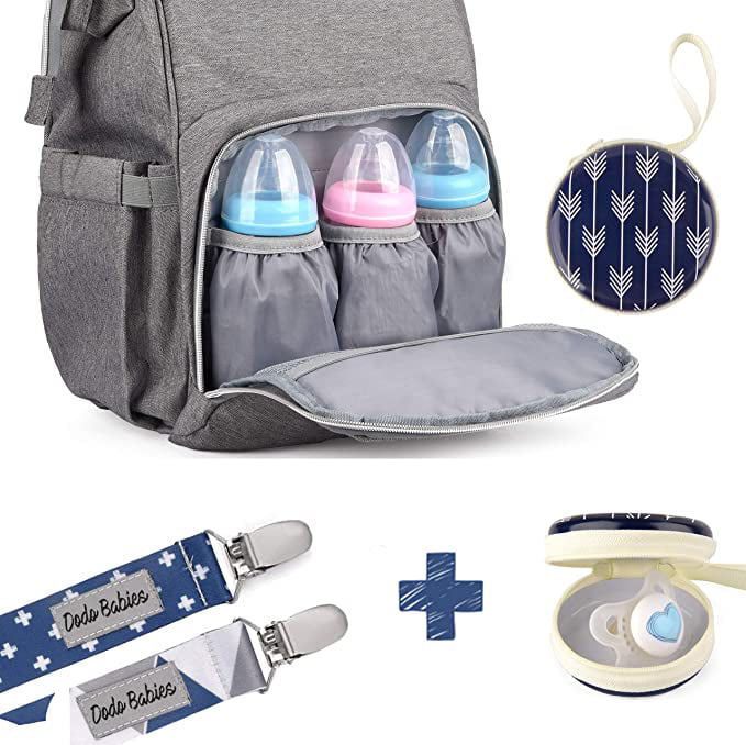 Baby Change Rucksack with Multiple Compartments Baby Changing Backpack with Pacifier Clips and Case Dodo Babies Diaper Bag Waterproof Nappy Bag Stylish and Modern Design 
