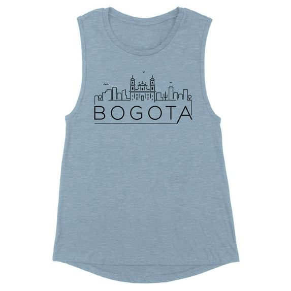 Skyline Bogota Colombia Women's Muscle Tank X-Large Stonewash Denim