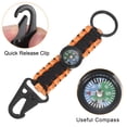 thumbnail image 3 of Unique Bargains Paracord Keychain, 2 Pack Braided Lanyard Key Clip Holder Survival Keychains with Compass Orange, Black, 3 of 6