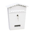 thumbnail image 1 of Tnarru Mailbox Wall-mounted Mail Box Decorative Vintage Drop Box Magazines Case Holder with Install Screws - White, 1 of 8