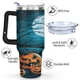 thumbnail image 3 of Happy Halloween Cup with Handle and Straws 40 OZ Insulated Travel Cup Birthday Present for Men Dad Son Husband Gifts for Him/Her Water Bottle, 3 of 7