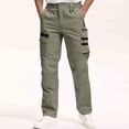 thumbnail image 2 of XUNKUSGA Hiking Pants Men Solid Color Windproof Softshell Outdoor Mens Pants Lightweight Water Resistant Ripstop Cargo Pants Comfortable Pull On Work Pant Brown, 2 of 9