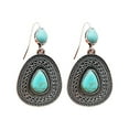 thumbnail image 4 of GHSOHS Bohemian Water Drop Turquoise Gemstone Dangle Earrings for Women Vintage Metal Ear Hook Exaggerated Large Earrings Jewelry Gift, 4 of 4