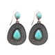 thumbnail image 1 of Pendientes colgantes vintage con gancho boho para compromiso y boda, turquesa y piedras preciosas, 1 of 4