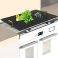 thumbnail image 5 of Wooden Stove Top Covers Stove Top Cover with Handles Noodle Board Stove Cover Gas Stove Top Wood Stove Top Cover Board 29 * 21In for Gas Burner & Electric Stove (Black, Gold), 5 of 8
