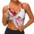 thumbnail image 3 of Pofeuu Textured Heart Abstract Art Print Sports Bra for Women Sexy Vest Yoga Running Gym Fitness Crop Bras Tops-Small, 3 of 8