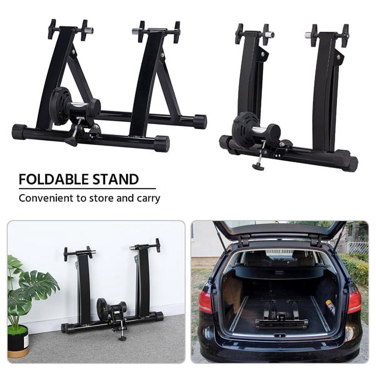 Renwick Foldable Indoor Magnet Exercise Trainer Stand With Aluminum Alloy, Black