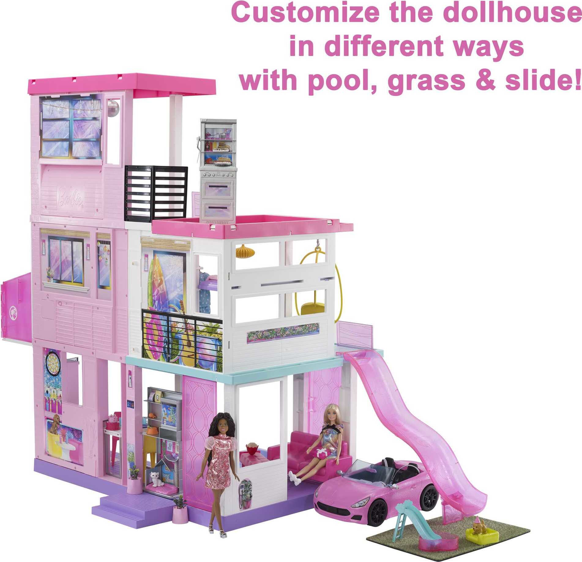 Barbie Deluxe Special Edition 60th DreamHouse Playset with 2 Dolls, Car & 100+ Pieces - image 4 of 8