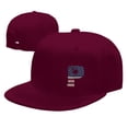 thumbnail image 4 of DouZhe Flat Brim Cap Snapback Hat, Alphabet P America Usa Flag Prints Adjustable Red Adult Baseball Cap, 4 of 6
