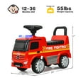 thumbnail image 2 of Patiojoy Kids Ride On Car Fire Engine Licensed Mercedes Benz Scooter w/ Storage Space Indoor & Outdoor Use, 2 of 6