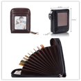 thumbnail image 4 of Men Credit Card Bag Genuine Leather RFID Blocking Zipper Thin Wallet ID Protection Purse, 4 of 6