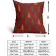 thumbnail image 5 of Christmas Tree Pillow Covers 18x18 Set of 2 Red Xmas Rustic Style Winter Print Decorative Outdoor Pillowcases Farmhouse Vintage Holiday Decorations Throw Cushion Case Decor for Couch Sofa Bed, 5 of 6