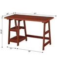 thumbnail image 7 of Pemberly Row Trestle Desk w/ Charging Station in Cherry Wood Finish w/ Shelves, 7 of 7