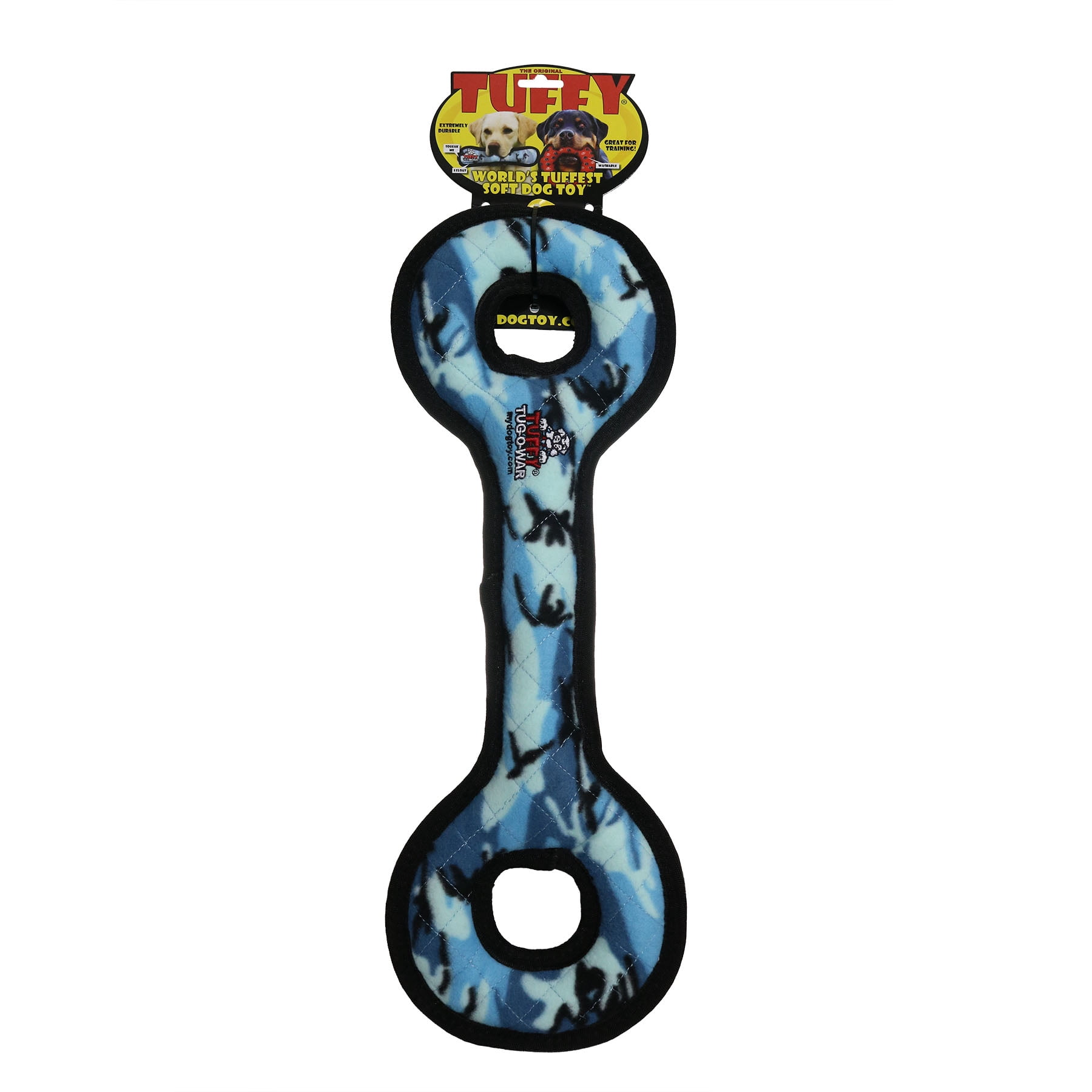 TUFFY® Ultimate Tug-O-War Camo Blue, 2-Pack, Durable Plush Squeaky Dog Toys