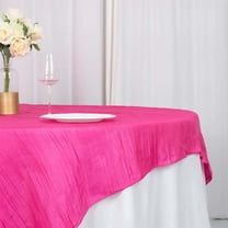 Efavormart 72"X72" Fuchsia Accordion Crinkle Taffeta Table Overlay, Square Tablecloth Topper