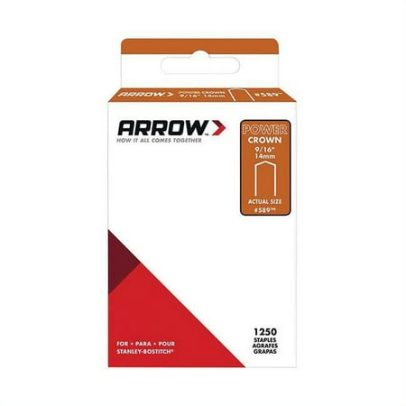 

No.589 0.56 x 0.37 in. Galvanized Steel Wide Crown Gray Standard Staples 18 Gauge - Pack of 1250