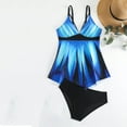 thumbnail image 4 of Viluyesy Womens Plus Size Swimsuits with Shorts, Loose Fit V Neck Prints Adjustable Strap Bathing Suits 2-Piece Dark Blue 4XL, 4 of 8