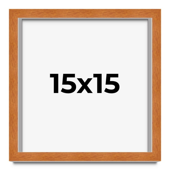 15x15 Shadow Box Frame Brown | 0.875 Inches Deep Real Wood Contemporary Shadowbox Display Frame |