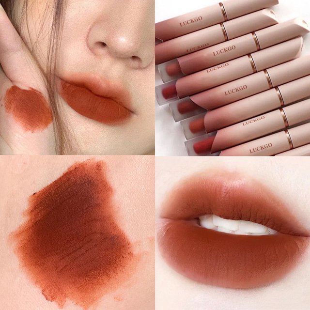 Crema de lápiz labial mate de terciopelo, tinte de labios rojo Sexy, hidratante, brillo de labios de larga duración, maquillaje impermeable, Cosméticos coreanos, 6 colores