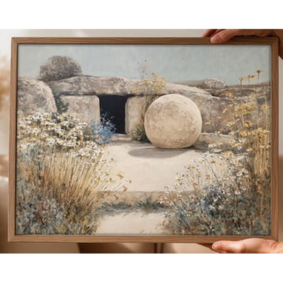 Kiloa He Is Risen Empty Tomb Christian Poster, 8x12 UNFRAMED