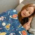 thumbnail image 4 of Space Throw Blanket,50x60in,Soft,Lightweight Flannel,Cute Astronaut and Planets Blue Blankets - Gifts for Kids Boys,for Bedtime or Playtime Couch Office Travel,Home Living Room Bed Decor, 4 of 6