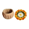 thumbnail image 2 of Kit de crochet para principiantes para taza de bebidas, posavasos floral completo tejido a mano Naranja, 2 of 9